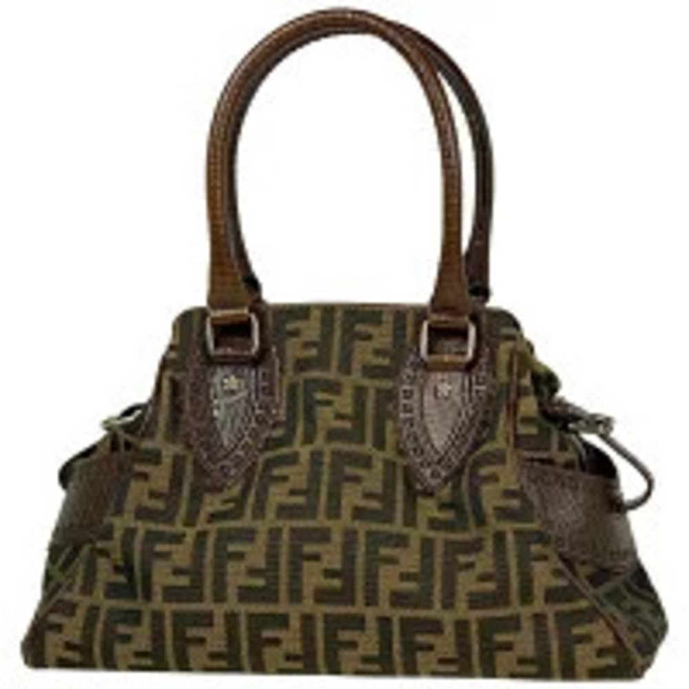 Fendi Etnico Zucca Handbag Canvas Brown